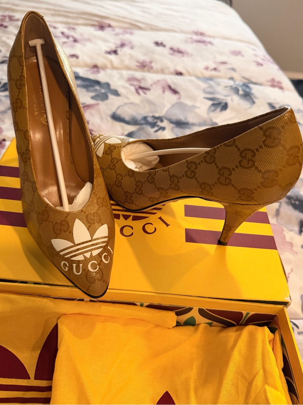 Gucci x Adidas GG monogram canvas pump w/ box and dust bags. NWOT